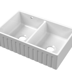 Double Bowl Butler Sink with Fluted Front - Regis