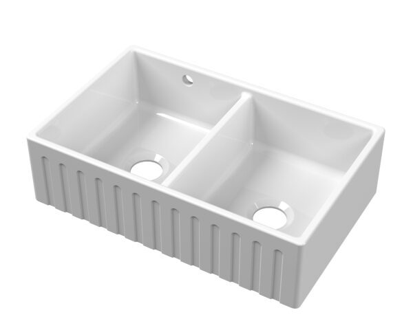 Double Bowl Butler Sink with Fluted Front - Regis