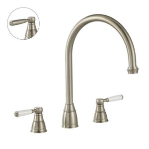 Oxbury 3 Part Mixer Tap Brushed Nickel - Abode