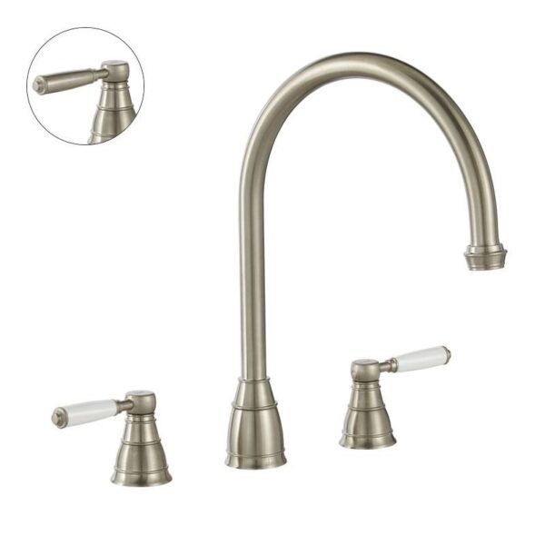 Oxbury 3 Part Mixer Tap Brushed Nickel - Abode
