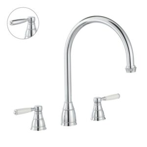 Oxbury  3 part mixer tap Chrome - Abode