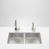 Dornbracht Brushed Stainless Steel Double Equal Bowl Sink - 38-240-004-86