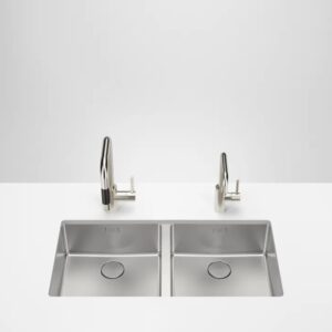 Dornbracht Brushed Stainless Steel Double Equal Bowl Sink - 38-240-004-86