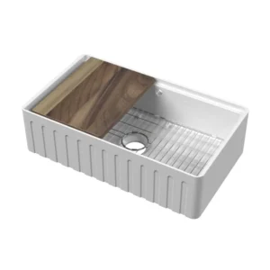 Single Bowl Butler Fluted Fronted sink with interior ledge - Regis Range