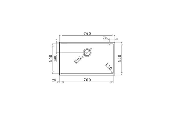 Tetragon Large Single Bowl Sink - Pyramis - Image 2
