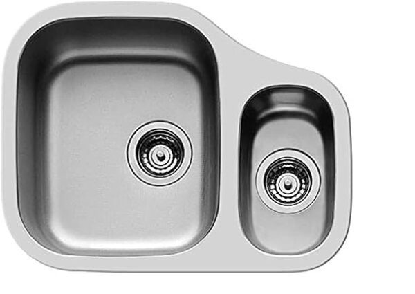 Dione 1.5 Shaped Polished Steel Sink - Pyramis