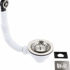 KSC1BN - 90mm waste with round and rectangular overflows in Brushed Nickel