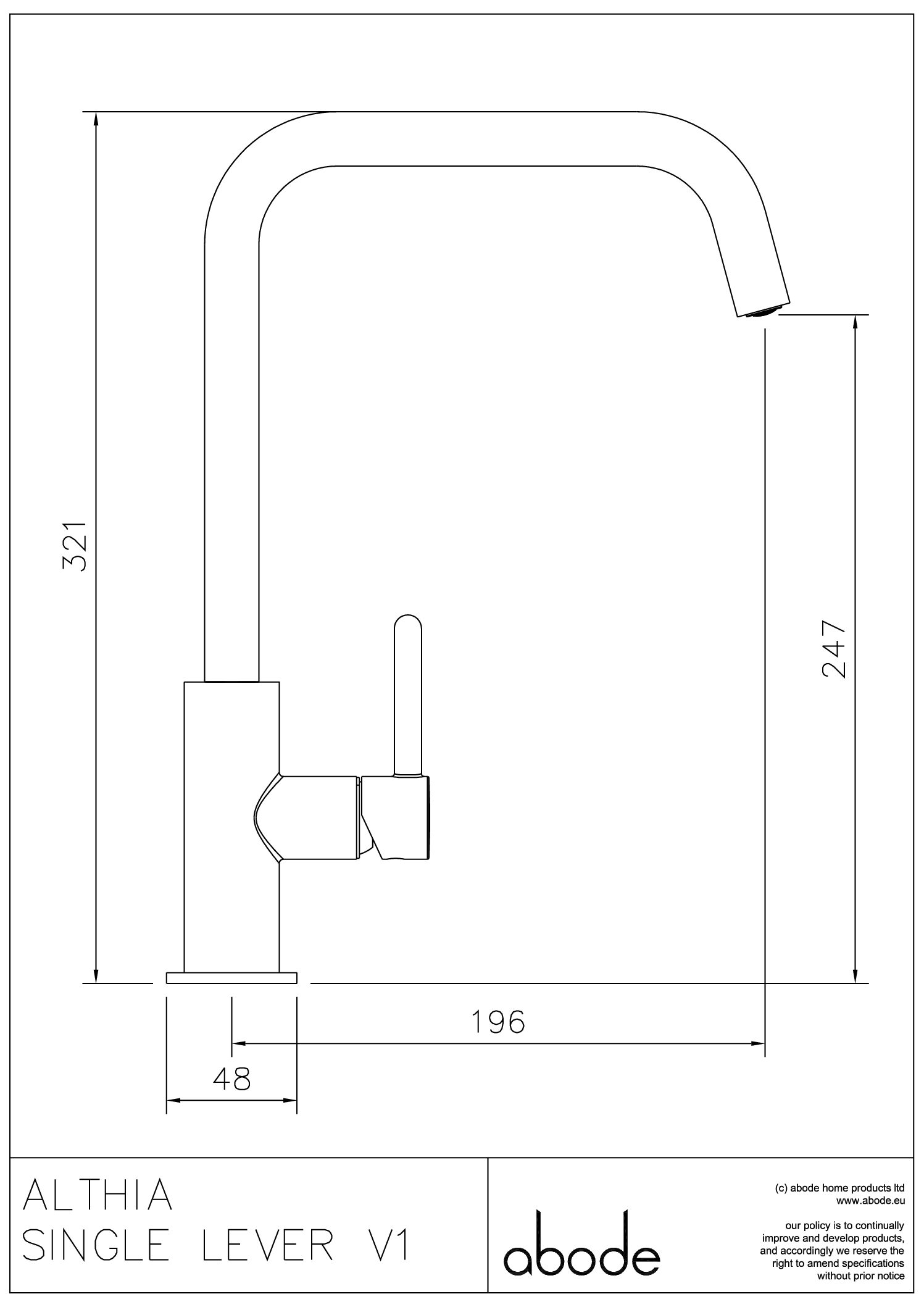 Althia Single Lever Tap in Dark Bronze - Abode - Image 3