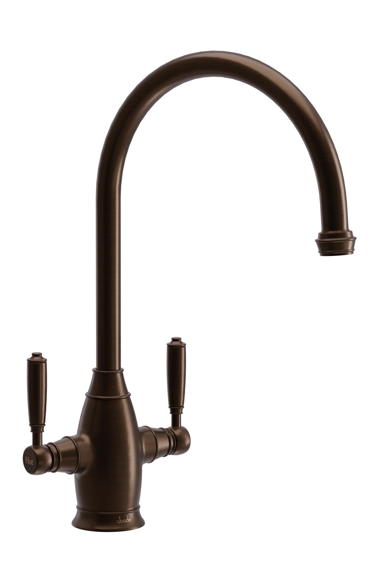 Oxbury Dual Lever Monobloc Tap in Dark Bronze-Abode - Image 3