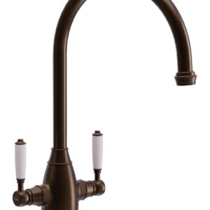 Oxbury Dual Lever Monobloc Tap in Dark Bronze-Abode