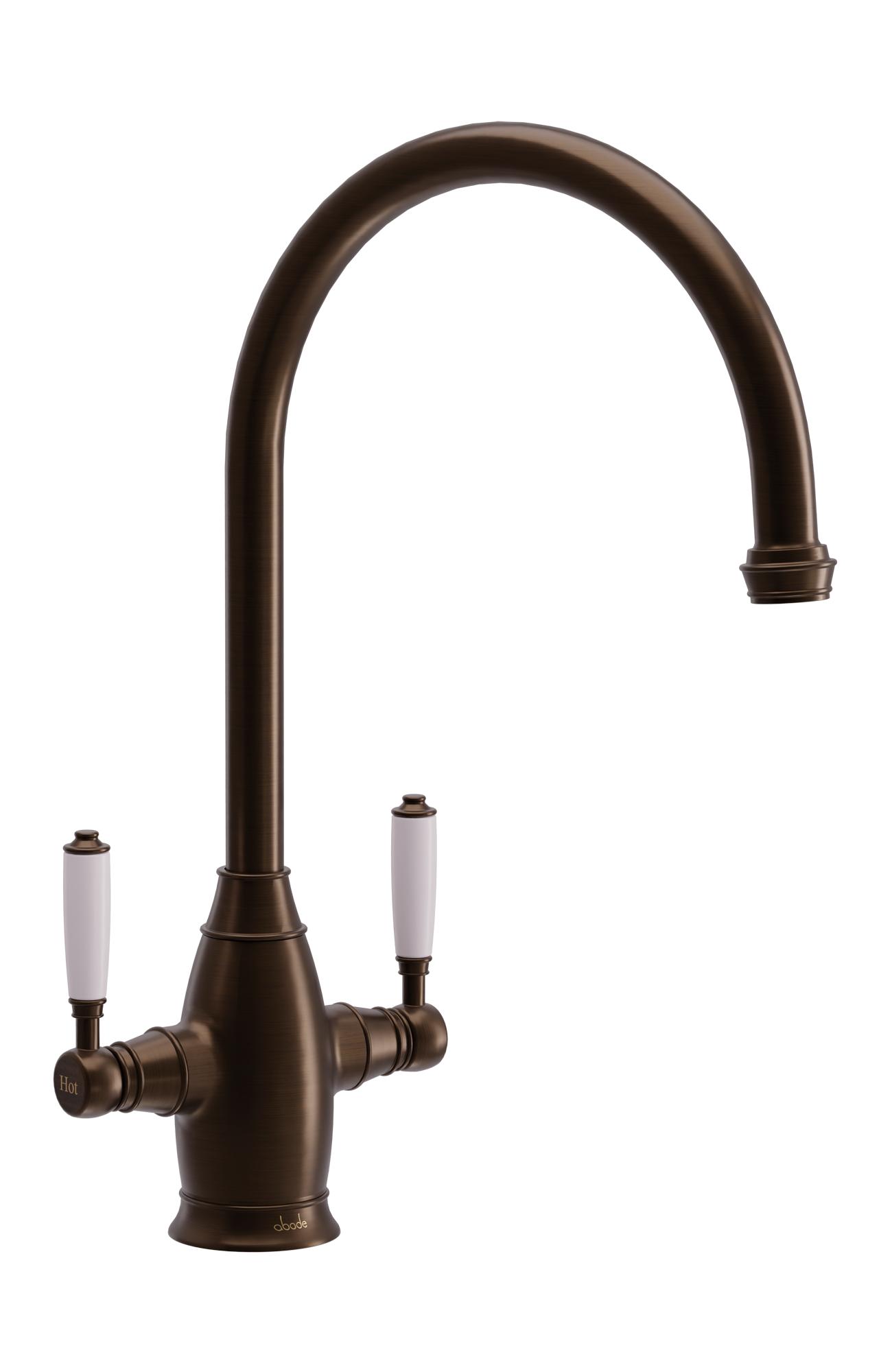 Oxbury Dual Lever Monobloc Tap in Dark Bronze-Abode