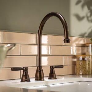 Oxbury 3 Part Mixer Tap in Dark Bronze - Abode