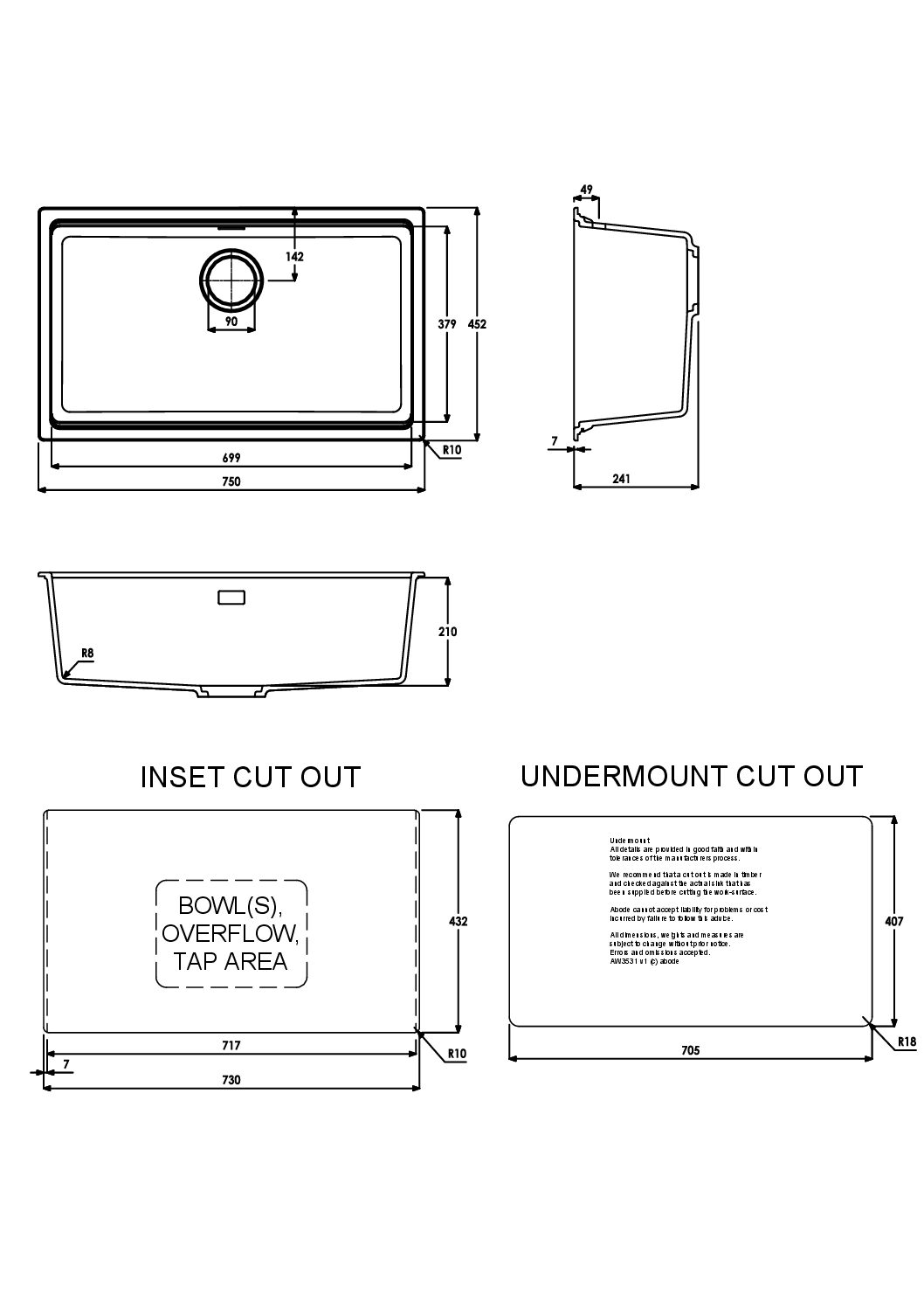 Linaro 80 1 Bowl Sink - Abode - Image 4
