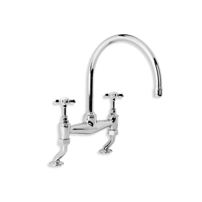 Bridge Mixer Tap in Chrome with Cross Top Handles – Lefroy Brooks